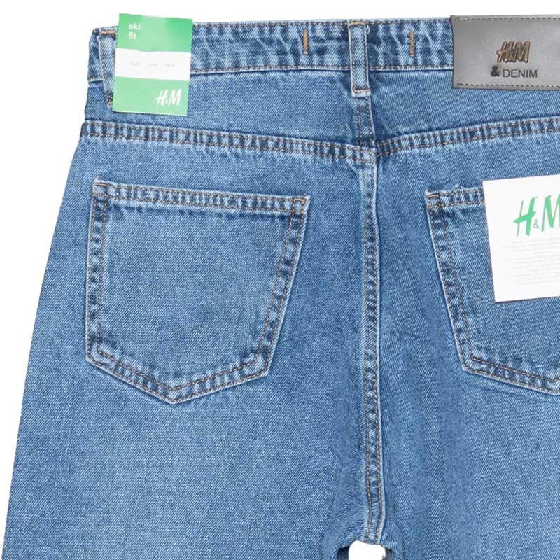 شلوار جین نیم بگ راسته آبی روشن H&M